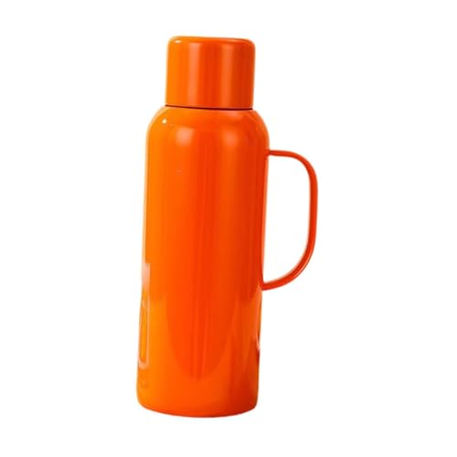 perfk Vakuumisolierter Wasserkocher-Becher, auslaufsichere Temperaturanzeige, Kaffeekanne, Kaffeebecher für Picknick, Camping, Reisen, Orange von perfk