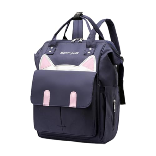 perfk Wickeltasche Rucksack Wasserdicht Großer Casual Daypack Oxford Stillrucksack, Dunkelblau von perfk