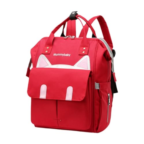 perfk Wickeltasche Rucksack Wasserdicht Großer Casual Daypack Oxford Stillrucksack, Rot von perfk