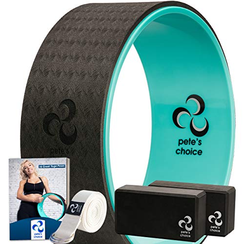 Yoga-Set für Anfänger – Fitness Set mit Yoga-Rad, 2 Yoga-Blöcken, Zusätzlichem eBook und Yogagurt | Yoga Fitness Zubehör für Anfänger | Geschenk für Yoga-Fans von pete's choice