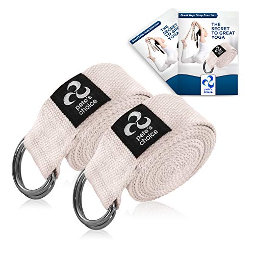 2ER 2,4m Yogagurte aus Baumwolle mit D-Ring - INKLUSIVE eBook I Für Pilates, Yoga und Fitness Training I Für Dehnungen, mehr Flexibilität und Gleichgewicht I Yoga Strap (2 Gurte) 2ER 2,4m Yogagurte aus Baumwolle mit D-Ring - INKLUSIVE eBook I Für Pilates, Yoga und Fitness Training I Für Dehnungen, mehr Flexibilität und Gleichgewicht I Yoga Strap (2 Gurte) von pete's choice