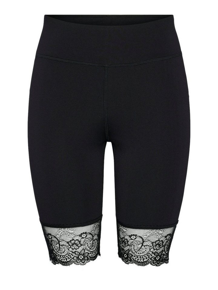 pieces Radlerhose - Bikeshorts mit Spitze - High Waist - Slim Fit - PCAMIVA HW LACE von pieces