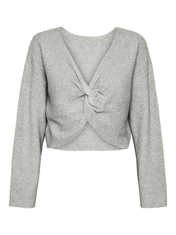 pieces Strickpullover - gerippter Pullover mit Knotendetail - Cropped Sweatshirt von pieces
