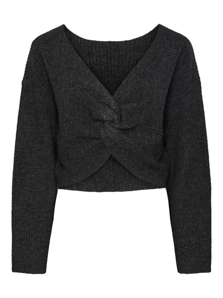 pieces Strickpullover - gerippter Pullover mit Knotendetail - Cropped Sweatshirt von pieces
