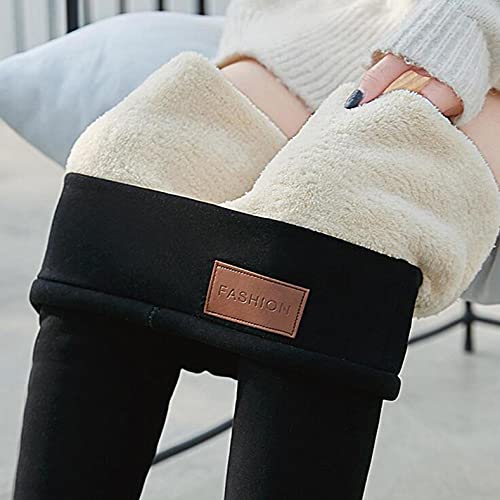 Leggings Damen Winter Warme Leggings Damen Super Dicke Kaschmir Samt Gefüttert Elastische Winterleggings Plüsch Gefüttert Strumpfhose Hosen Slim Hoher Taille Lange Leggings Thermoleggings Yogahosen von pitashe_Bekleidung