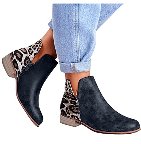 Pitashe Damen Stiefeletten Chelsea Boots Damen Stiefeletten Winter Herbst Frauen Stiefel Stiefeletten Stiefeletten mit gestapeltem Absatz Modische Leder Kurze Stiefel Short Boots Ankle Boots Booties von pitashe_Bekleidung