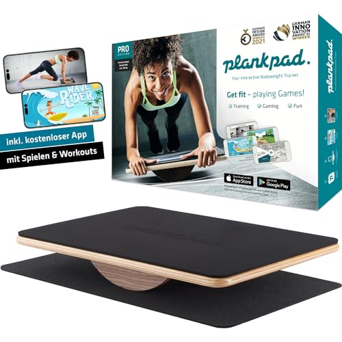 Plankpad PRO - Plank & Balance Board, werde spielend Fit mit Spielen & Workouts auf iOS/Android App, Core Trainer, Ganzkörper-Fitness Trainingsgerät von plankpad