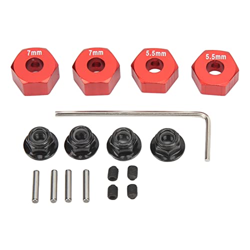RC Wheel Hex Adapter, 4 mm Durchmesser, 14 mm RC-Rad-Sechskant, 5,5 mm, 7 mm Dicke, 4-teilige Aluminiumlegierung, Zubehörset für Traxxas 1/10 Slash 4x4 Rustler Stampede Slash 2WD, zubehör für rc- RC Wheel Hex Adapter, 4 mm Durchmesser, 14 mm RC-Rad-Sechskant, 5,5 mm, 7 mm Dicke, 4-teilige Aluminiumlegierung, Zubehörset für Traxxas 1/10 Slash 4x4 Rustler Stampede Slash 2WD, zubehör für rc- von plplaaoo