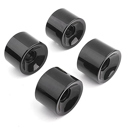 plplaaoo 4pcs Set 70 * 51 mm PU -Skateboard für Longboards Glatte Fahrt, kompatibel mit den meisten Brettern, schlankes schwarzes Design (Schwarz) von plplaaoo