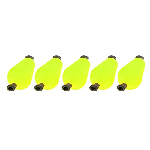 plplaaoo 5 Stück Angel-Bobber-Posen, Posen aus Schaumstoff, Wassertropfen-Schlagindikatoren, leichte, tragbare Schaum-Tropfen-Fliegenfischer-Indikatoren für Angelzubehör (Fluorescent Yellow) von plplaaoo