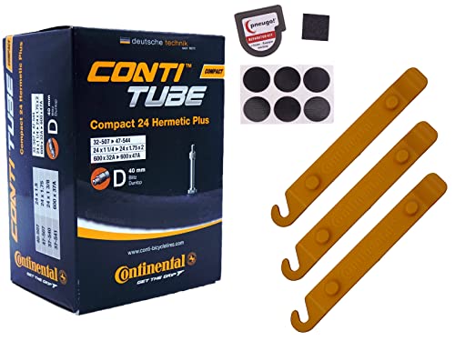 1x Fahrradschlauch Continental 24 Zoll Blitzventil 32-507/47-544 +Reifenheber 1x Fahrradschlauch Continental 24 Zoll Blitzventil 32-507/47-544 +Reifenheber von pneugo!