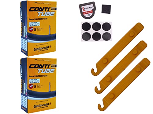 2X Fahrradschlauch Continental 28 Zoll Sclaverand 25-622/32-630 +Reifenheber 2X Fahrradschlauch Continental 28 Zoll Sclaverand 25-622/32-630 +Reifenheber von pneugo!