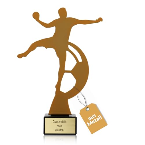 Pokal-Fabrik - Goldener Handball Pokal 21 cm aus Metall mit Gravur - Geschenk-Trophäe mit Handball-Silhouette & Steinsockel - Personalisiertes Geschenk - Wanderpokal Handball Zubehör Pokal-Fabrik - Goldener Handball Pokal 21 cm aus Metall mit Gravur - Geschenk-Trophäe mit Handball-Silhouette & Steinsockel - Personalisiertes Geschenk - Wanderpokal Handball Zubehör von pokal-fabrik.de