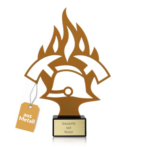 pokal-fabrik.de - Goldener Feuerwehr Pokal 21 cm aus Metall mit Gravur - Feuerwehr Geschenke-Trophäe mit Helm & 2 Äxten - Personalisiertes Geschenk -Wanderpokal - Feuerwehr Zubehör pokal-fabrik.de - Goldener Feuerwehr Pokal 21 cm aus Metall mit Gravur - Feuerwehr Geschenke-Trophäe mit Helm & 2 Äxten - Personalisiertes Geschenk -Wanderpokal - Feuerwehr Zubehör von pokal-fabrik.de