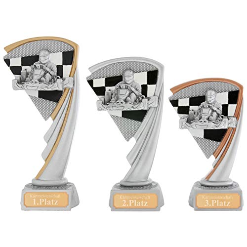 Pokal S Bronze Kart Pokal Serie Arras 3 Größen Hart PVC schwer mit Gravur von pokalspezialist