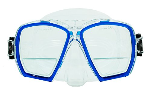 Polaris Plus Tauchmaske mit integrierten Plus Gläsern (blau) von Polaris