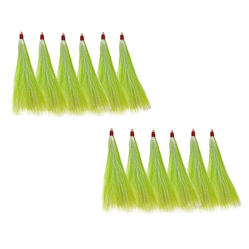 predolo 12x Angeln Bucktail Teaser Angeln Lockt Salzwasser Stecker Angelgerät für Seabass, Grün predolo 12x Angeln Bucktail Teaser Angeln Lockt Salzwasser Stecker Angelgerät für Seabass, Grün von predolo