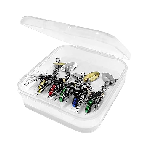 predolo 5X Fliegenfisch-Köder-Set, Fliegenfischen, Fliegen, mit Box, Fliegenhaken, Pailletten, Angelhaken, Angelköder für Süßwasser, Stauseen, Flüsse, predolo 5X Fliegenfisch-Köder-Set, Fliegenfischen, Fliegen, mit Box, Fliegenhaken, Pailletten, Angelhaken, Angelköder für Süßwasser, Stauseen, Flüsse, von predolo