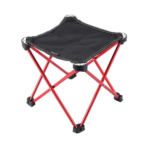 predolo Campinghocker, tragbarer Stuhl, Mini-Klapphocker, 9,64 Zoll, Rucksackhocker, Campinghocker, Kleiner Klappstuhl für die Picknickterrasse, Rot von predolo