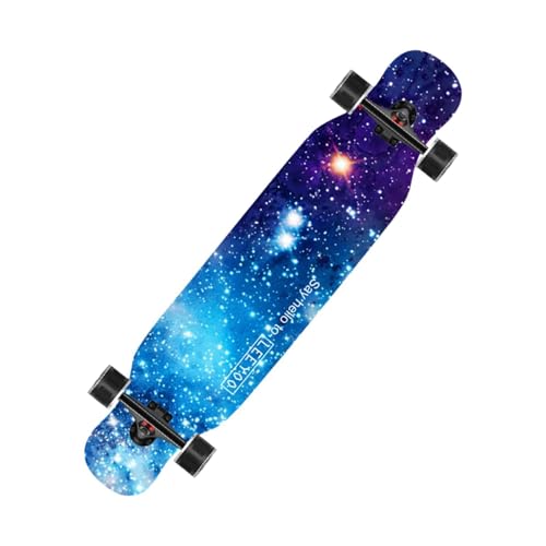 predolo Komplettes Skateboard mit Bunten Blinkenden Rädern, Leichtes Deck mit Leichten Standard Skateboards für Teenager, Mädchen, Jungen, Kinder, Himmel von predolo