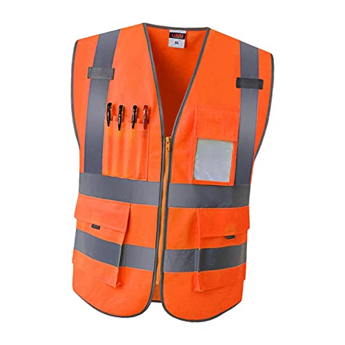 predolo Sicherheitsweste mit Hoher Sichtbarkeit für Arbeitskleidung, Orange XL von predolo