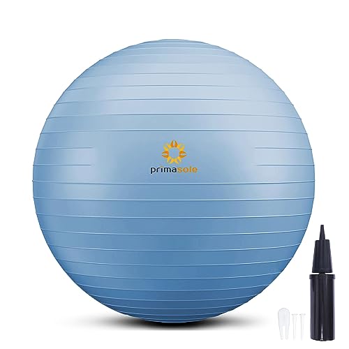 primasole Yoga & Gymnastikball für Balance, Stabilität, Fitness, Workout, Pilates, zu Hause, Büro & Fitnessstudio, mit Pumpe, 65 cm, Hellgrau PSS91NH017A primasole Yoga & Gymnastikball für Balance, Stabilität, Fitness, Workout, Pilates, zu Hause, Büro & Fitnessstudio, mit Pumpe, 65 cm, Hellgrau PSS91NH017A von primasole