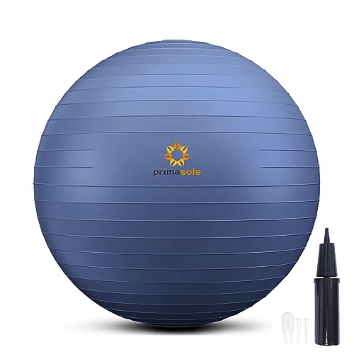 primasole Yoga- & Gymnastikball für Balance, Stabilität, Fitness, Workout, Pilates zu Hause, Büro & Fitnessstudio, mit Luftpumpe (45 cm Indigoblau) PSS91NH055A von primasole