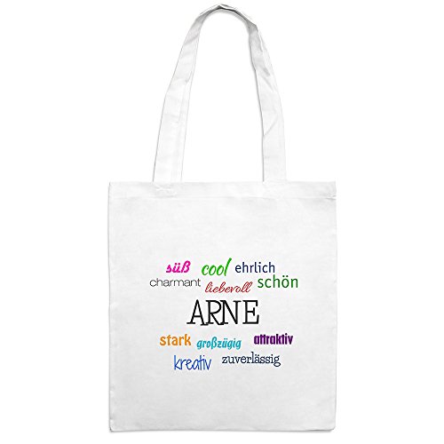 Jutebeutel mit Namen Arne - Motiv Positive Eigenschaften - Farbe weiß – Stoffbeutel, Jutesack, Hipster, Beutel Jutebeutel mit Namen Arne - Motiv Positive Eigenschaften - Farbe weiß – Stoffbeutel, Jutesack, Hipster, Beutel von printplanet