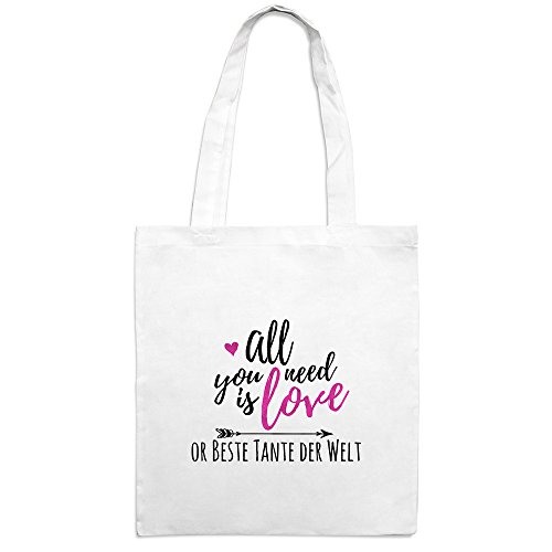 Jutebeutel mit Namen Beste Tante der Welt - Motiv All You Need is Love - Farbe weiß - Stoffbeutel, Jutesack, Hipster, Beutel Jutebeutel mit Namen Beste Tante der Welt - Motiv All You Need is Love - Farbe weiß - Stoffbeutel, Jutesack, Hipster, Beutel von printplanet