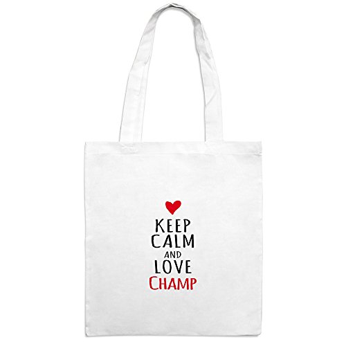 Jutebeutel mit Namen Champ - Motiv KEEP CALM - Farbe weiß – Stoffbeutel, Jutesack, Hipster, Beutel Jutebeutel mit Namen Champ - Motiv KEEP CALM - Farbe weiß – Stoffbeutel, Jutesack, Hipster, Beutel von printplanet