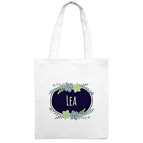 Jutebeutel mit Namen Lea - Motiv Flowers - Farbe weiß - Stoffbeutel, Jutesack, Hipster, Beutel Jutebeutel mit Namen Lea - Motiv Flowers - Farbe weiß - Stoffbeutel, Jutesack, Hipster, Beutel von printplanet