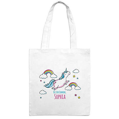 Jutebeutel mit Namen Sophia - Motiv Dickes Einhorn - Farbe weiß - Stoffbeutel, Jutesack, Hipster, Beutel Jutebeutel mit Namen Sophia - Motiv Dickes Einhorn - Farbe weiß - Stoffbeutel, Jutesack, Hipster, Beutel von printplanet