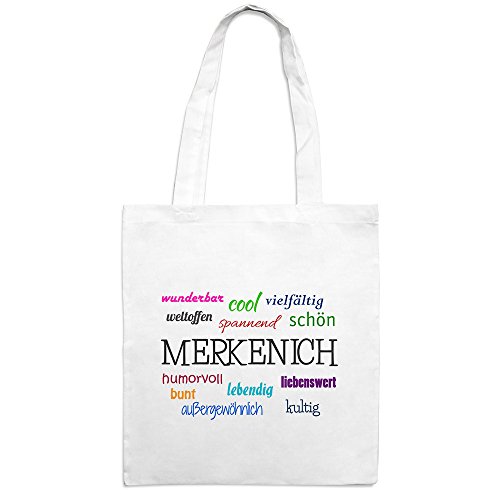 Jutebeutel mit Stadtnamen Merkenich - Motiv Positive Eigenschaften - Farbe weiß – Stoffbeutel, Jutesack, Hipster, Beutel Jutebeutel mit Stadtnamen Merkenich - Motiv Positive Eigenschaften - Farbe weiß – Stoffbeutel, Jutesack, Hipster, Beutel von printplanet