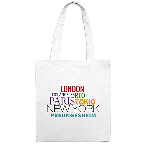 Jutebeutel mit Stadtnamen Preungesheim - Motiv Famous Cities in the World - Farbe weiß - Stoffbeutel, Jutesack, Hipster, Beutel Jutebeutel mit Stadtnamen Preungesheim - Motiv Famous Cities in the World - Farbe weiß - Stoffbeutel, Jutesack, Hipster, Beutel von printplanet