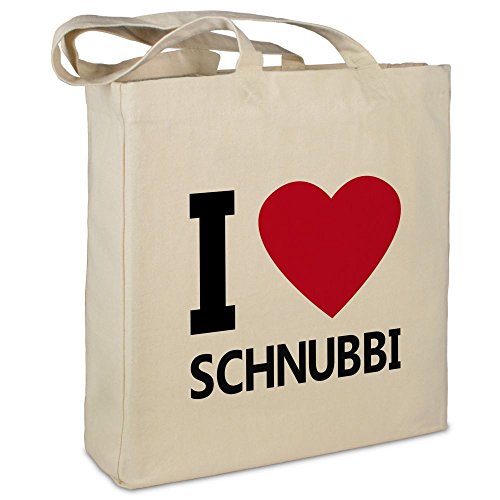 Stofftasche mit Namen Schnubbi - Motiv I Love - Farbe beige - Stoffbeutel, Jutebeutel, Einkaufstasche, Beutel Stofftasche mit Namen Schnubbi - Motiv I Love - Farbe beige - Stoffbeutel, Jutebeutel, Einkaufstasche, Beutel von printplanet