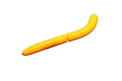 Libra Lures Fatty D`Worm 75mm | Forellenköder Supersoft | Inhalt: 8 Stück | Aroma: Krill (008 / Dark Yellow) von pro-bite