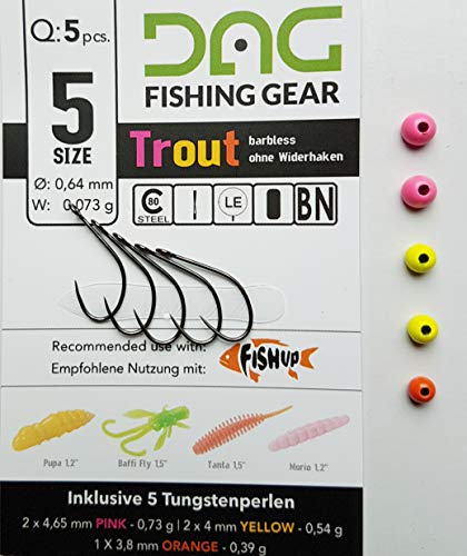 Tungsten und Haken der Firma FishUp mit Öhr in der Größe 5 Tungsten und Haken der Firma FishUp mit Öhr in der Größe 5 von pro-bite