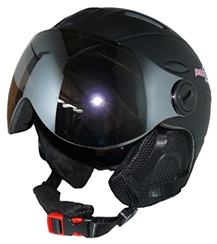 Skihelm MS95 schwarz matt mit Zwei Visieren klappbar - S Skihelm MS95 schwarz matt mit Zwei Visieren klappbar - S von protectWEAR