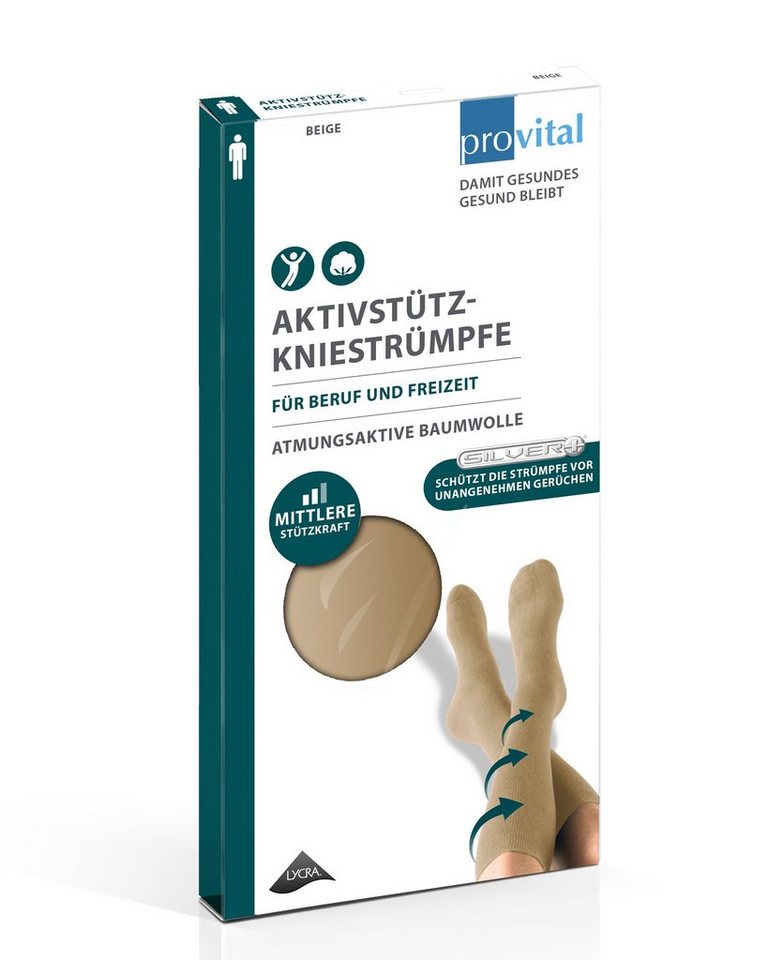 provital Kniestrümpfe provital men Aktiv Stützknie beige 39-42 von provital