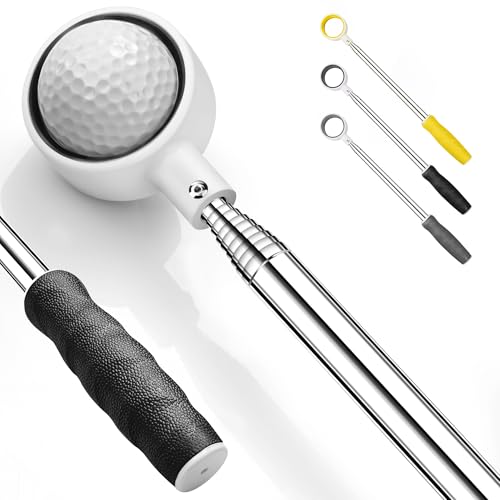 prowithlin Golf Ball Retriever Teleskop, Rostfreies Werkzeug mit Gummischlaufe zum Aufnehmen von Bällen im Wasser, tolles Zubehör und Geschenk für Herren-Golfer, 2,7 m, Schwarz prowithlin Golf Ball Retriever Teleskop, Rostfreies Werkzeug mit Gummischlaufe zum Aufnehmen von Bällen im Wasser, tolles Zubehör und Geschenk für Herren-Golfer, 2,7 m, Schwarz von prowithlin