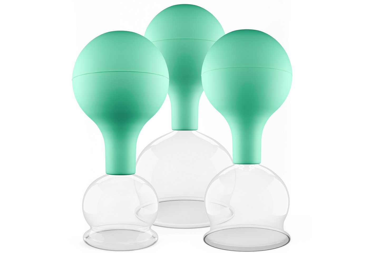 pulox Vakuum-Massager Schröpfgläser Set aus Echtglas 3 Stück diverse Größen groß Grün pulox Vakuum-Massager Schröpfgläser Set aus Echtglas 3 Stück diverse Größen groß Grün von pulox