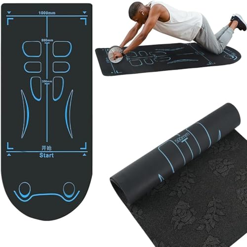 pulunto Gymnastikmatte für Bauchmuskel-Roller, rutschfeste Übungsmatte, extra lange Schalldämmung, Kniematte, wiederverwendbare Gymnastikmatte, Yogamatte für Zuhause, Yoga, Pilates, Stretching, Boden pulunto Gymnastikmatte für Bauchmuskel-Roller, rutschfeste Übungsmatte, extra lange Schalldämmung, Kniematte, wiederverwendbare Gymnastikmatte, Yogamatte für Zuhause, Yoga, Pilates, Stretching, Boden von pulunto