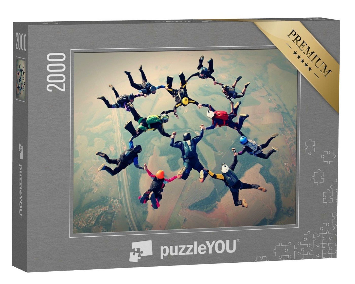 puzzleYOU Puzzle Fallschirmspringen: Formation beim Skydiving, 2000 Puzzleteile, puzzleYOU-Kollektionen Sport, Menschen von puzzleYOU