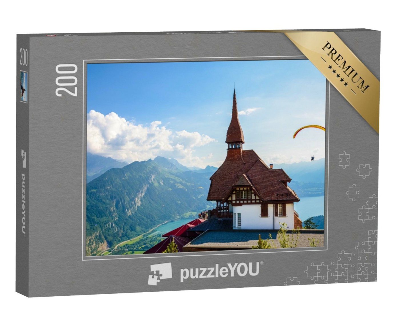 puzzleYOU Puzzle Gipfel des Harder Kulm in Interlaken und Thunersee, 200 Puzzleteile, puzzleYOU-Kollektionen Sport von puzzleYOU