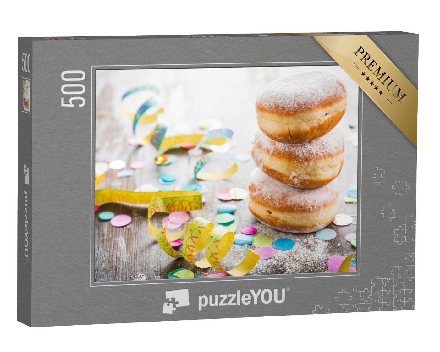 puzzleYOU Puzzle Konfetti und Berliner Ballen, 500 Puzzleteile, puzzleYOU-Kollektionen Jahreszeiten von puzzleYOU