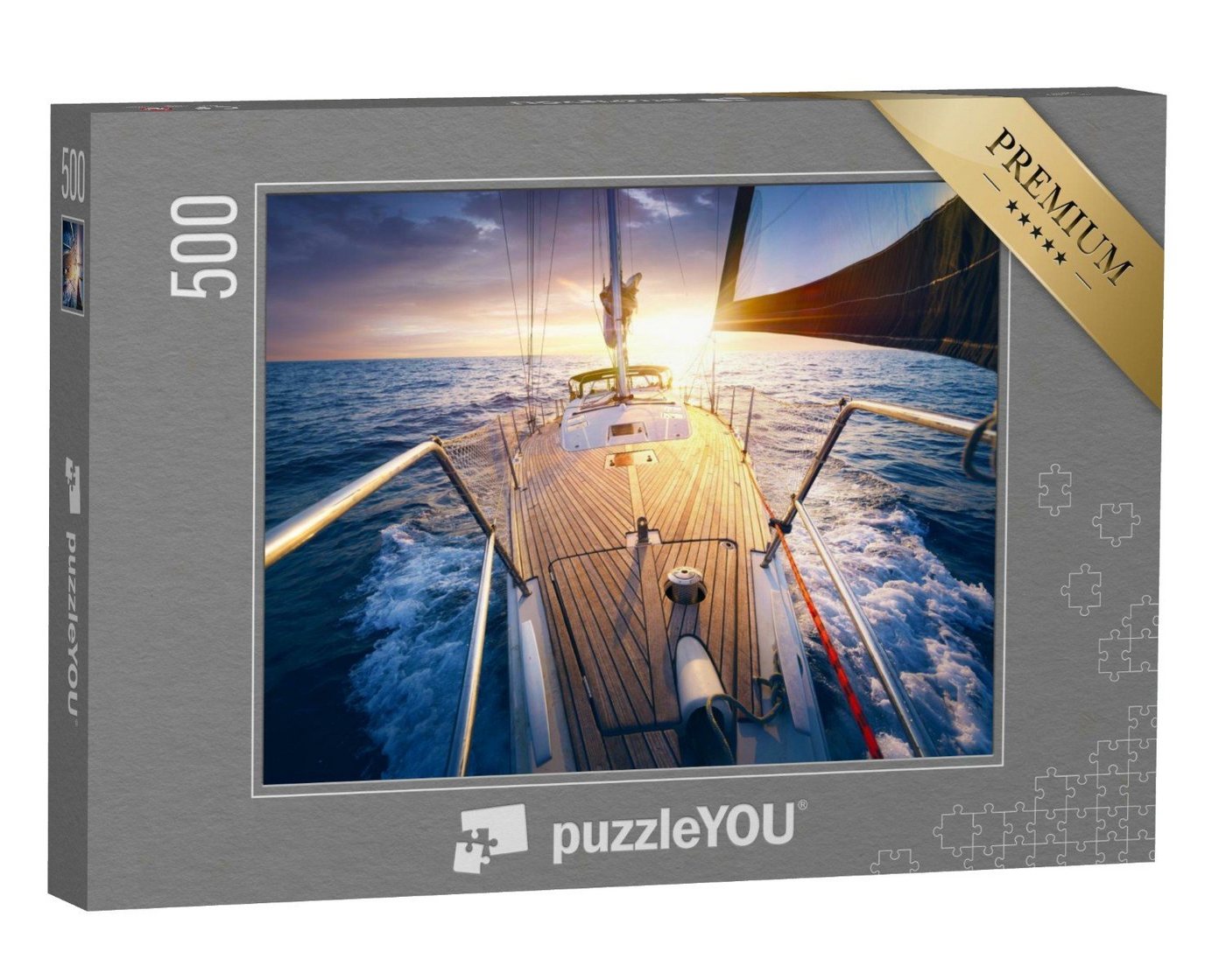 puzzleYOU Puzzle Segelturn: Sonnenuntergang auf See, 500 Puzzleteile, puzzleYOU-Kollektionen Sport von puzzleYOU