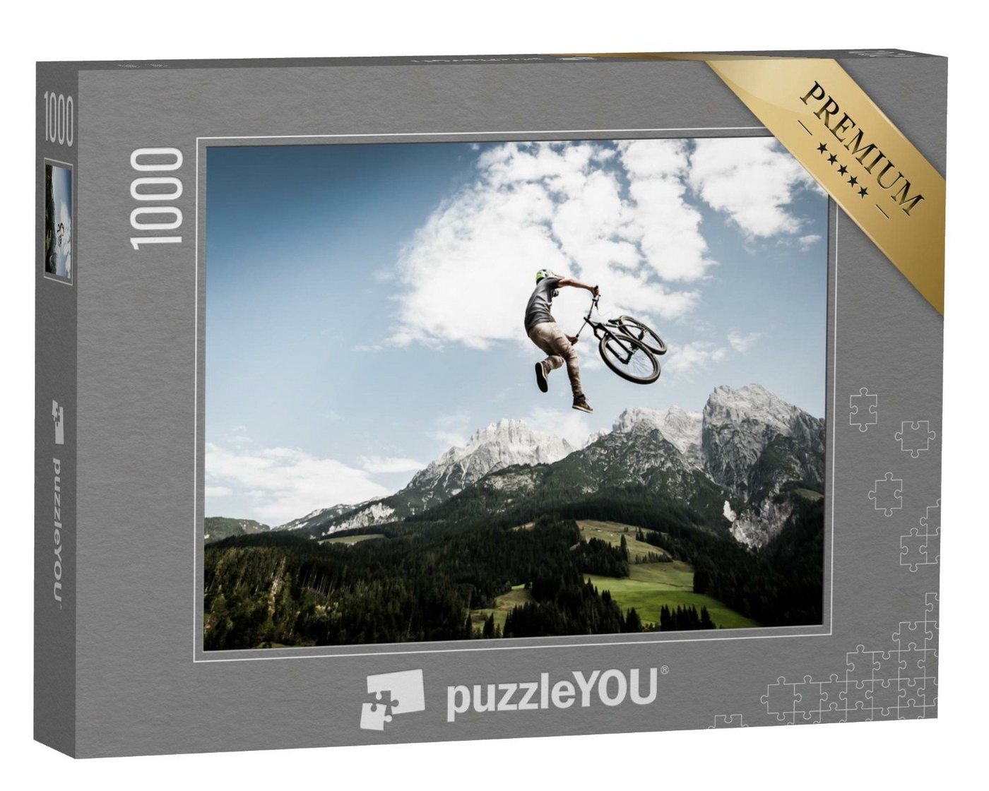 puzzleYOU Puzzle Stunt beim Downhill-Biking, 1000 Puzzleteile, puzzleYOU-Kollektionen Sport von puzzleYOU