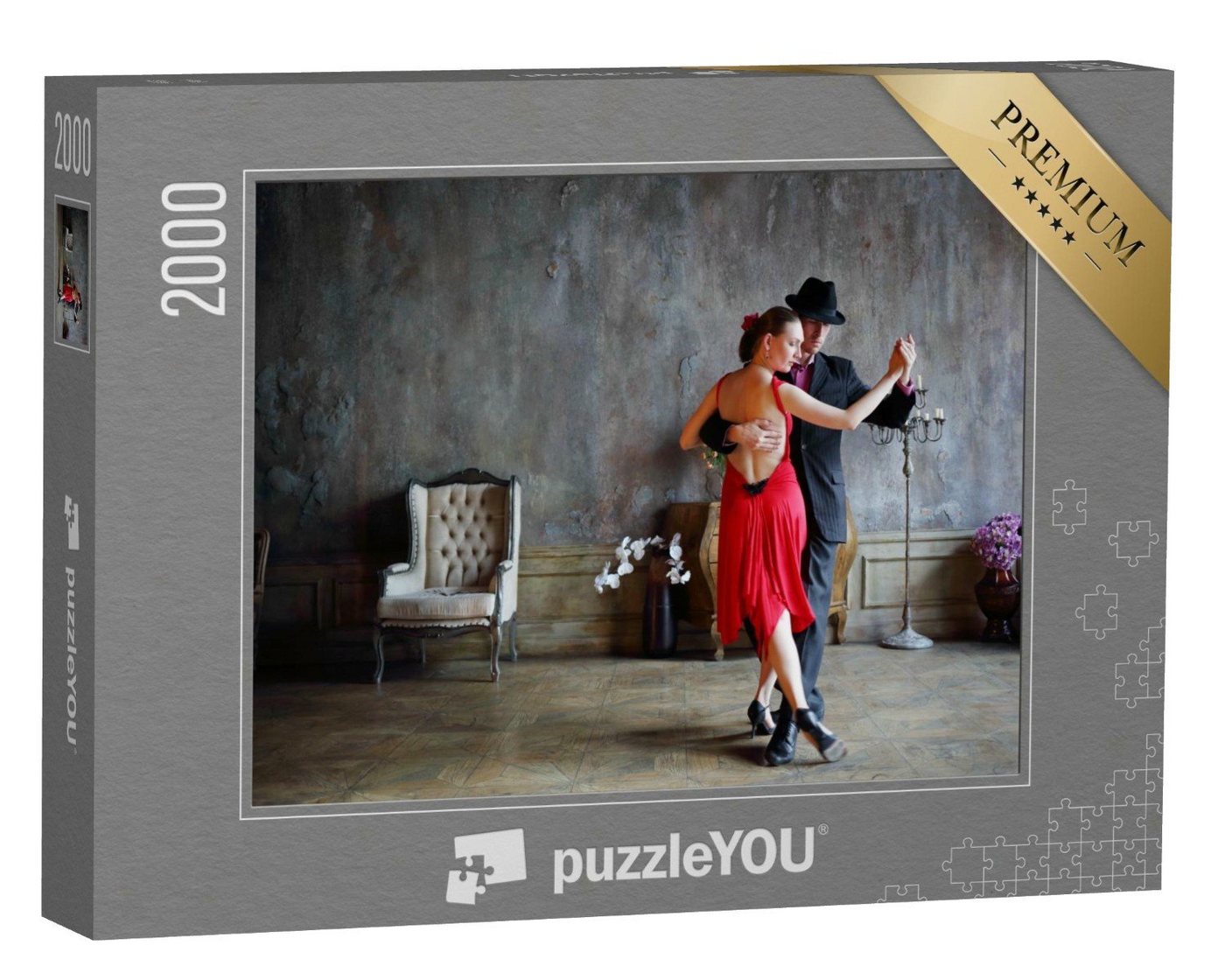 puzzleYOU Puzzle Tango im roten Kleid und schwarzen Anzug, 2000 Puzzleteile, puzzleYOU-Kollektionen Tanz, Menschen von puzzleYOU