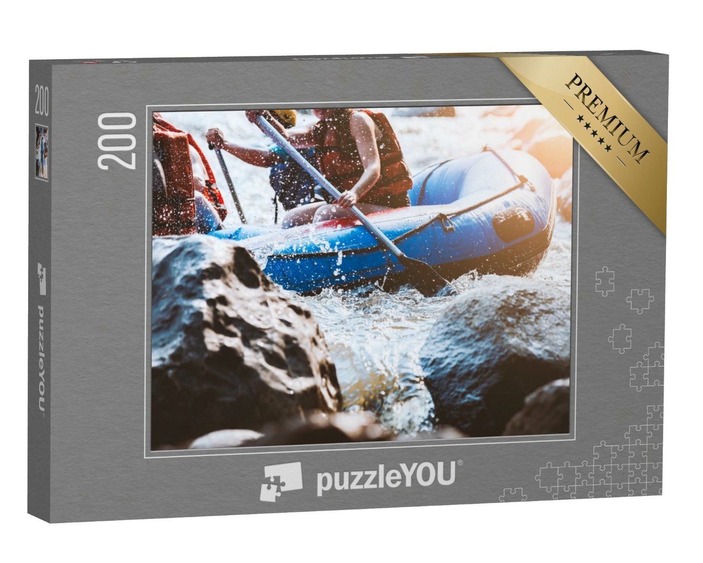 puzzleYOU Puzzle Wildwasser-Rafting, 200 Puzzleteile, puzzleYOU-Kollektionen Sport, Menschen von puzzleYOU
