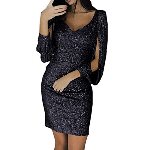 Pailettenkleider für Damen Pailletten Festlich Abendkleider Glitzer Elegant Club Glitzerkleid Partykleid Hochzeit Große Größen Cocktailkleid Ballkleider Sexy Glänzend Abendkleid Silvester Kleid von pxjsdwe